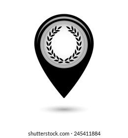 Map pointer with Laurel Wreath icon