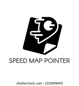 Map pointer lettering vector icon concept