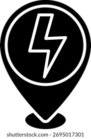 Ponteiro do Mapa com Símbolo de Raio