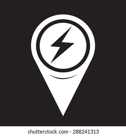 Map Pointer Lightning Icon