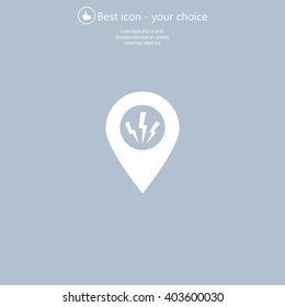 Map Pointer Lightning Icon