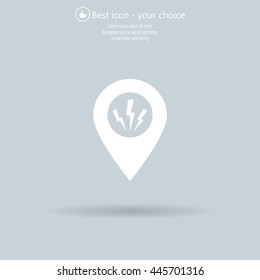 Map Pointer Lightning Icon