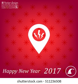 Map Pointer Lightning Icon