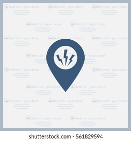 Map Pointer Lightning Icon