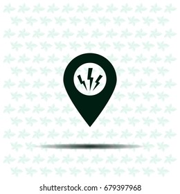 Map Pointer Lightning Icon