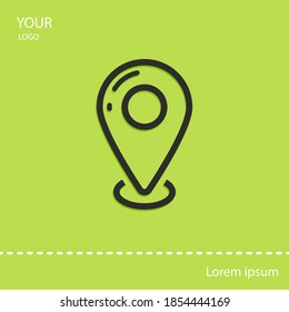 map pointer line icon, outline vector illustration.