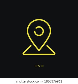 map pointer line icon, outline vector illustration.