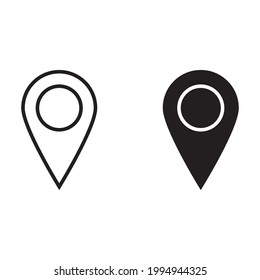 Map pointer linear icon for apps and web sites