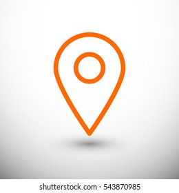 Map pointer, linear icon. One of a set of linear web icons