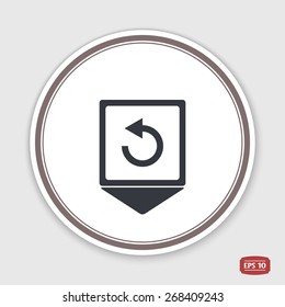 Map pointer. Loading and Buffering Icon. Flat design style. Made in vector illustration. Emblem or label with shadow.