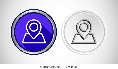 Map Pointer Location Icon Button Set Design Illustration