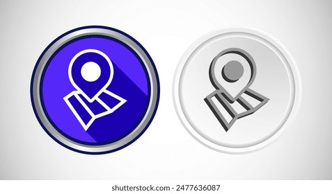 Map Pointer Location Icon Button Set Design Illustration
