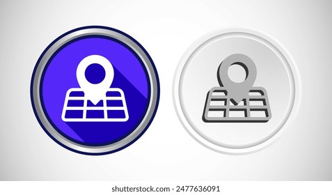 Map Pointer Location Icon Button Set Design Illustration