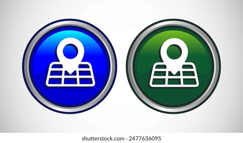 Map Pointer Location Icon Button Set Design Illustration