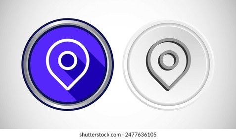 Map Pointer Location Icon Button Set Design Illustration