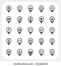 Map pointer and Location icons set