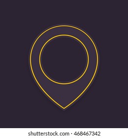 Map pointer, location, navigation mark, dark version