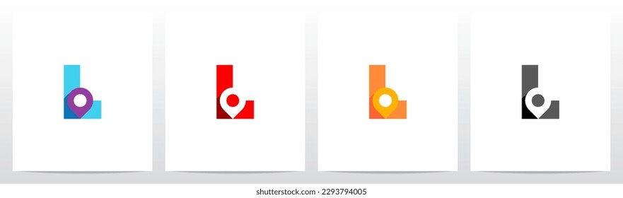 Map Pointer Location Pin On Letter Logo Design L