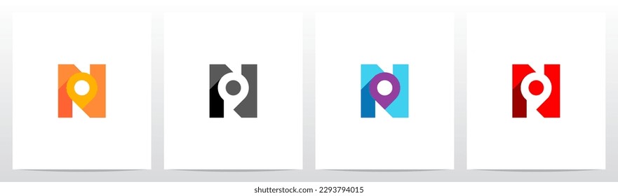 Map Pointer Location Pin On Letter Logo Design N