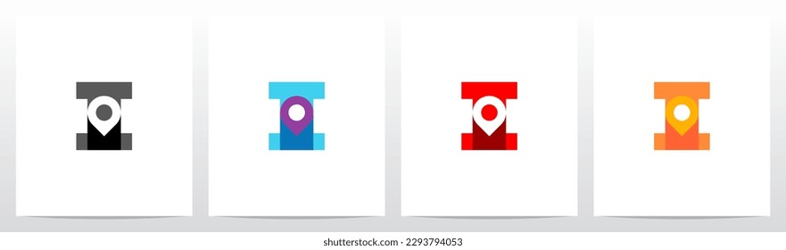 Map Pointer Location Pin On Letter Logo Design I