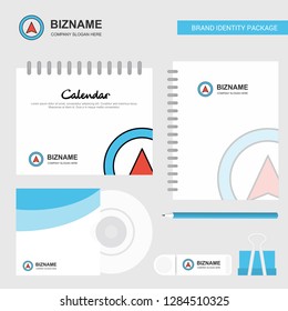 Map pointer Logo, Calendar Template, CD Cover, Diary and USB Brand Stationary Package Design Vector Template