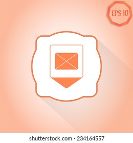 Map pointer - mail icon. Flat design style. Made in vector illustration
