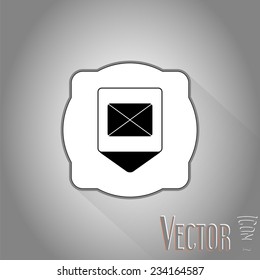 Map pointer - mail icon. Flat design style. Made in vector illustration