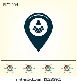 map pointer with man icon. vector illustration.