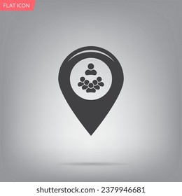 map pointer with man icon. vector illustration.