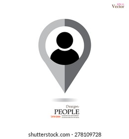 map pointer with man icon. vector illustration.