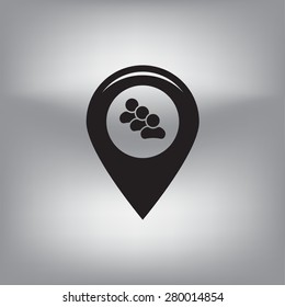 map pointer with man icon. vector illustration.