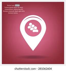 map pointer with man icon. vector illustration.