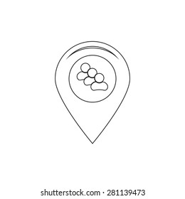 map pointer with man icon. vector illustration.