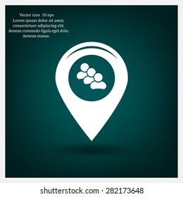 map pointer with man icon. vector illustration.