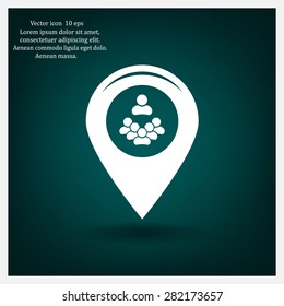 map pointer with man icon. vector illustration.