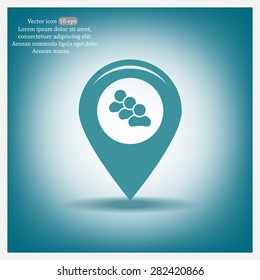 map pointer with man icon. vector illustration.