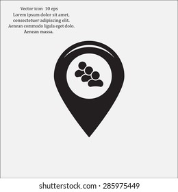 map pointer with man icon. vector illustration.