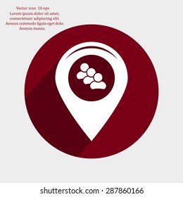 map pointer with man icon. vector illustration.