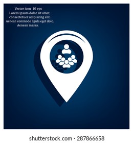 map pointer with man icon. vector illustration.