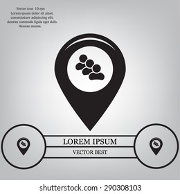 map pointer with man icon. vector illustration.