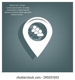 map pointer with man icon. vector illustration.