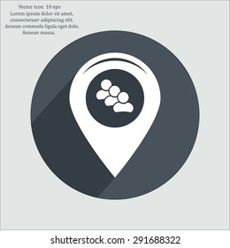 map pointer with man icon. vector illustration.