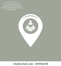 map pointer with man icon. vector illustration.