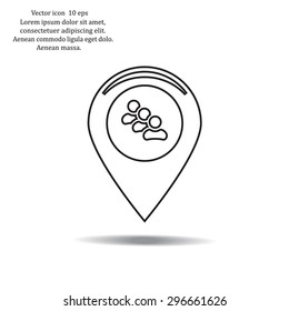 map pointer with man icon. vector illustration.