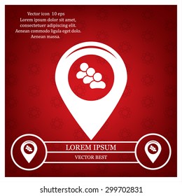 map pointer with man icon. vector illustration.