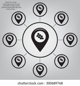 map pointer with man icon. vector illustration.