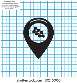 map pointer with man icon. vector illustration.
