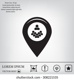 map pointer with man icon. vector illustration.