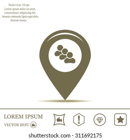 map pointer with man icon. vector illustration.