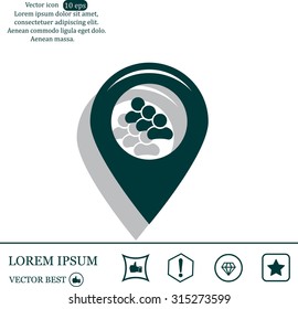 map pointer with man icon. vector illustration.